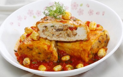 Ngon lạ: Đậu phụ nhồi hạt sen