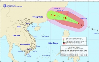 Bão cấp 14 đang tiến vào biển Đông