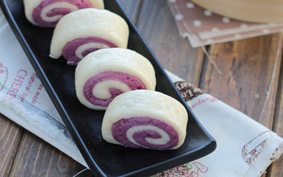 Bữa sáng nhanh gọn thơm ngon với bánh bao khoai lang tím