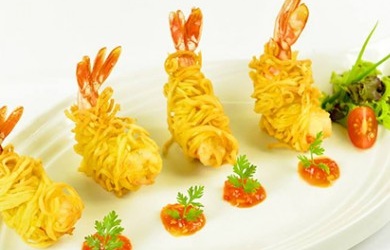 Thơm lừng tôm cuốn mì sợi chiên giòn