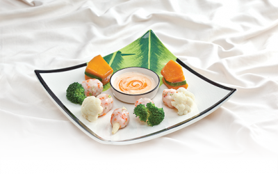 Ngon miệng món tôm hấp rau củ