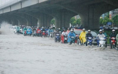 Miền Bắc mưa to vào sáng sớm do không khí lạnh tăng cường