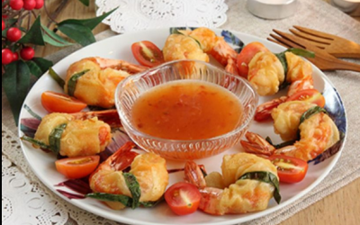 Hướng dẫn cách làm hoành thánh cuộn tôm chiên