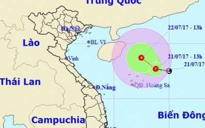 Biển Đông xuất hiện áp thấp nhiệt đới