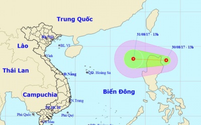 Biển Đông xuất hiện áp thấp nhiệt đới