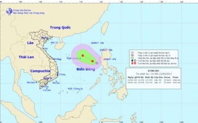 Áp thấp nhiệt đới xuất hiện trên biển Đông