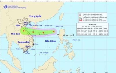 Áp thấp nhiệt đới vào biển Đông gây mưa lớn trên diện rộng