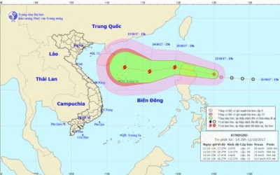 Áp thấp nhiệt đới trên biển Đông sẽ mạnh lên thành bão từ ngày mai