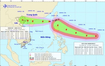 Siêu bão Mangkhut nối đuôi bão số 5 vào biển Đông