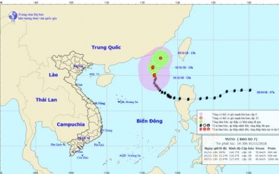 Thời tiết 2/11: Bão số 7 vào biển Đông, suy yếu thành áp thấp