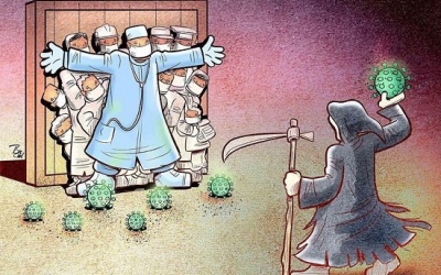 Bộ tranh cảm động về những 'thiên thần áo trắng' đang chiến đấu chống Covid-19