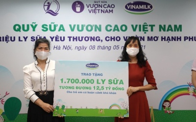 Vinamilk và Quỹ sữa sẽ trao tặng 1,7 triệu ly sữa cho 19.000 em nhỏ