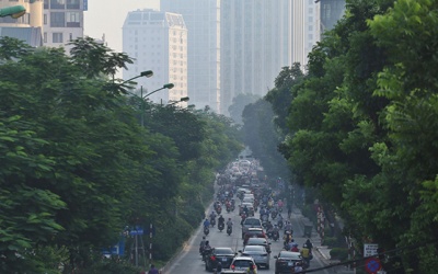 Sáng 24/3, chất lượng không khí Hà Nội ở mức trung bình