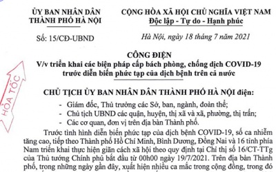 Từ 0h ngày 19/7, Hà Nội yêu cầu người dân ở nhà, đóng tất cả cửa hàng không thiết yếu