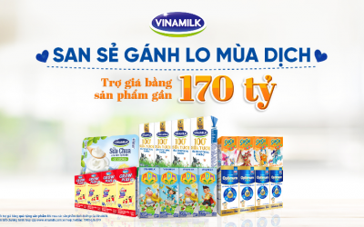 Vinamilk thực hiện chương trình hỗ trợ quà tặng nhằm san sẻ khó khăn trong mùa dịch