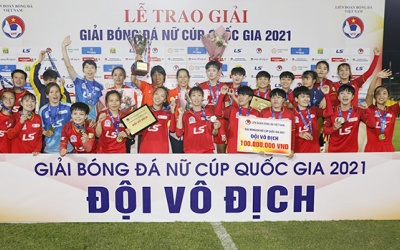 CLB nữ TP.HCM I bảo vệ thành công ngôi hậu Cúp Quốc gia