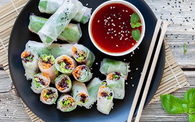 Gỏi cuốn nấm ngũ sắc thanh mát ngày Hè