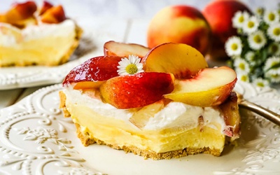 Bánh kem đào không cần lò nướng 