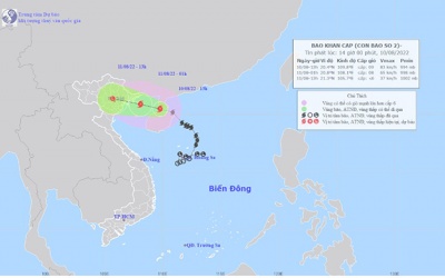 Bão số 2 Mulan mạnh thêm, Bắc Bộ mưa to từ đêm nay