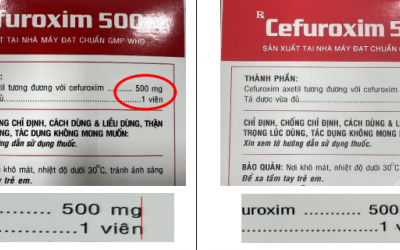 Cảnh báo thuốc kháng sinh CEFUROXIM 500 bị làm giả