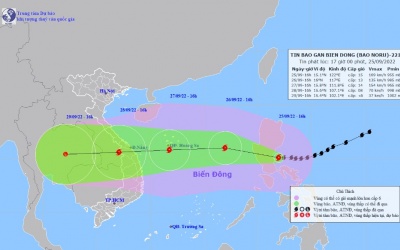 Siêu bão Noru liên tục mạnh lên, dự báo sẽ đổ bộ vào Trung bộ 