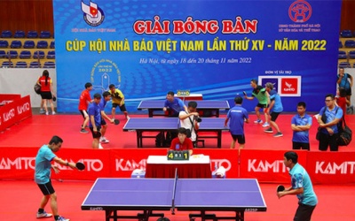 Sôi nổi Giải bóng bàn Cúp Hội Nhà báo Việt Nam lần thứ XV - năm 2022