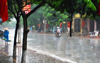 Bắc Bộ mưa vừa và rải rác có dông