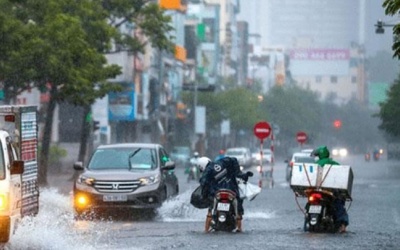 Nhiều tỉnh Trung Bộ và Nam Bộ mưa lớn
