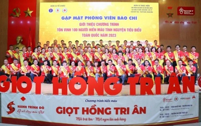 Tôn vinh 100 người hiến máu tiêu biểu toàn quốc năm 2023