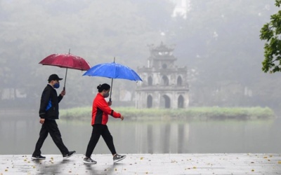 Bắc Bộ mưa phùn và sương mù sáng sớm, nhiệt độ tăng nhẹ