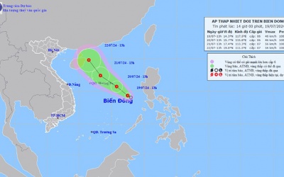 Biển Đông xuất hiện áp thấp nhiệt đới, đất liền mưa vài nơi