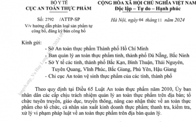 Hướng dẫn phân loại sản phẩm tự công bố, đăng ký bản công bố