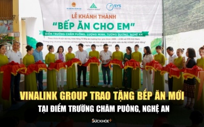 Vinalink Group trao tặng bếp ăn cho điểm trường Chăm Puông, Nghệ An