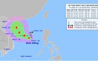 Áp thấp nhiệt đới trên Biển Đông có xu hướng mạnh lên bão số 1