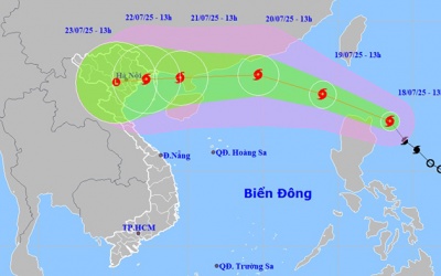 Áp thấp nhiệt đới mạnh lên thành bão WIPHA