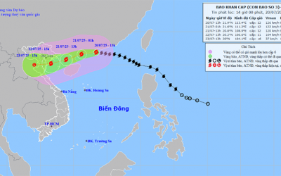 Bão Wipha hướng về vùng biển Quảng Ninh – Thanh Hoá  