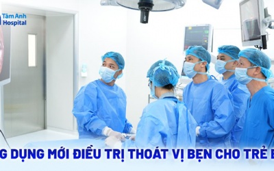 Ứng dụng mới điều trị thoát vị bẹn cho trẻ em