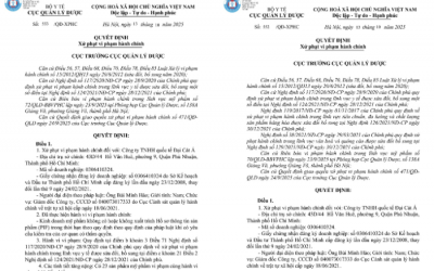 Công ty Đại Cát Á bị phạt 270 triệu đồng, tiêu hủy hàng chục sản phẩm