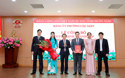 Công bố quyết định thành lập Đảng bộ Doanh nghiệp phường Cầu Giấy