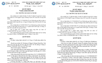 Xử phạt Dược phẩm Cửu Long và Dược Medipharco