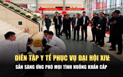 Toàn cảnh diễn tập xử lý 4 tình huống y tế khẩn cấp phục vụ Đại hội Đảng toàn quốc lần thứ XIV