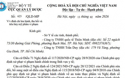 Bộ Y tế thu hồi và tiêu hủy hàng loạt sản phẩm vi phạm