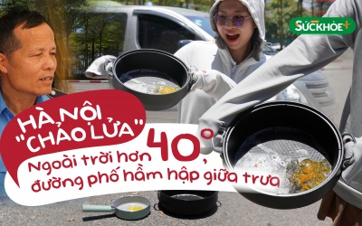 Hà Nội 'chảo lửa': Ngoài trời hơn 40 độ, đường phố hầm hập giữa trưa