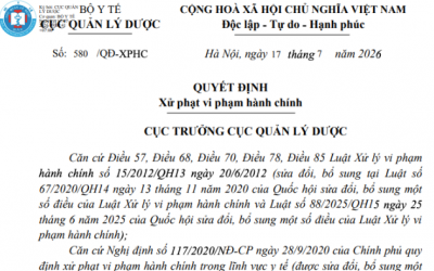 Xử phạt Công ty Cổ phần Dược phẩm Cửu Long