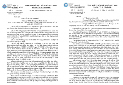 Thu hồi kem thoa da Tiacortisol và dung dịch vệ sinh phụ nữ Fresh & Care