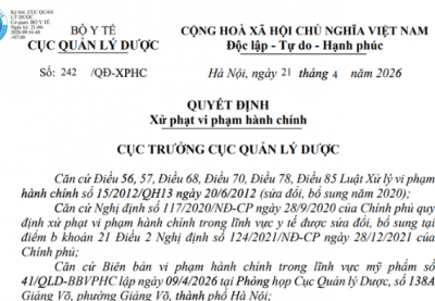 Vi phạm hồ sơ pháp lý, Công ty thương mại dịch vụ BB Việt Nam bị phạt 75 triệu đồng