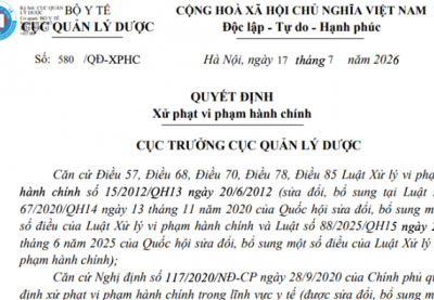 Xử phạt Công ty Cổ phần Dược phẩm Cửu Long