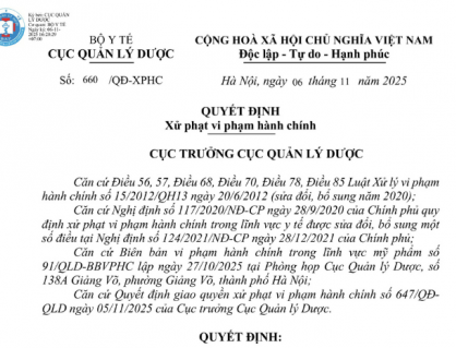 Vi phạm kinh doanh mỹ phẩm, Công ty HSD bị xử phạt 75 triệu đồng