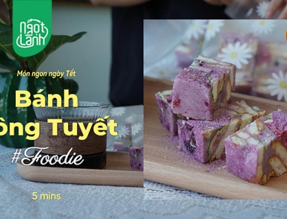 Tự làm Bánh bông tuyết Khoai lang tím giàu chất xơ, ít calo đón Tết