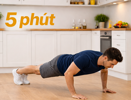 5 phút tập luyện trong bếp: Giải pháp cho người bận rộn